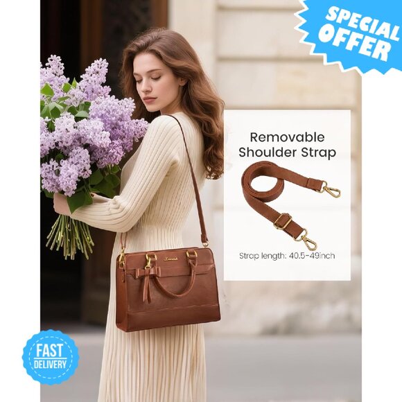 BRAND NEW LOVEVOOK Leather Tote Purse Black Satchel Shoulder Bag - Picture 4 of 4